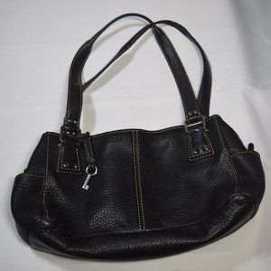 Fossil Black Leather Slouchy Baguette Purse